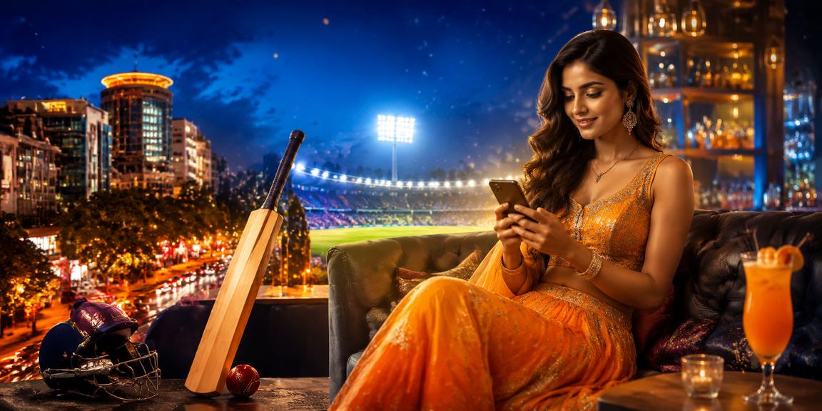 Indian player betting on mobile device at home